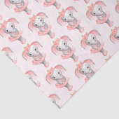 Schattig roze & grijs olifant ballerina patroon tissuepapier (Detail)