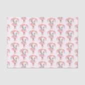 Schattig roze & grijs olifant ballerina patroon tissuepapier (Voorkant)