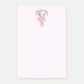 Schattig Roze & Grijs Olifant Ballerina Post-it® Notes (Voorkant)