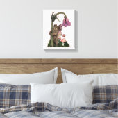 Schattig Roze Grizzly Beer Fairy in Enchanted Fore Canvas Afdruk (Insitu (Slaapkamer))