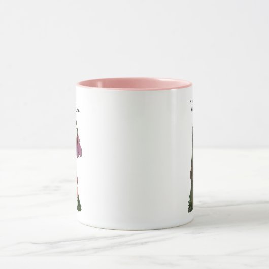 Schattig Roze Grizzly Beer Fairy in Enchanted Fore Mok (Midden)