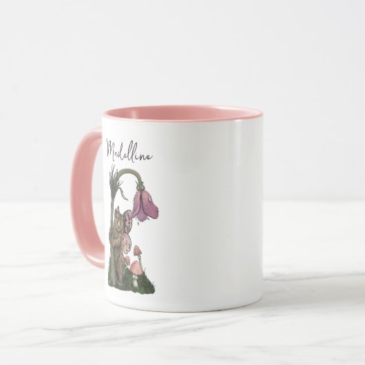 Schattig Roze Grizzly Beer Fairy in Enchanted Fore Mok (Voorkant links)