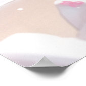 Schattig roze haired anime meisje op het strand poster (Hoek)