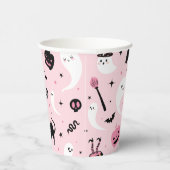 Schattig roze Halloween Party Papieren Bekers (Rechts)
