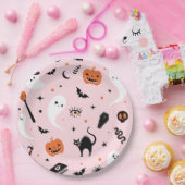 Schattig roze Halloween Party Papieren Bordje (Feest)