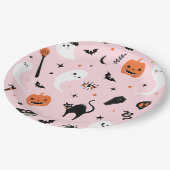 Schattig roze Halloween Party Papieren Bordje (Gekanteld)
