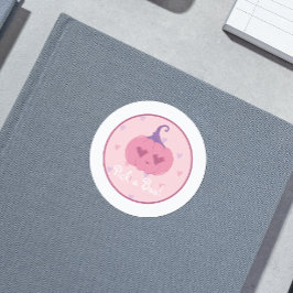 Schattig roze Halloween pompoen Ronde Sticker