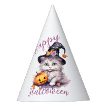 Schattig roze Halloween Verjaardagsfeestje Kitten 