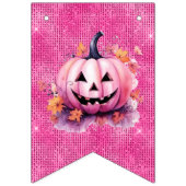 Schattig roze Halloween Verjaardagsfeestje Kitten  Vlaggetjes (Eerste vlag)