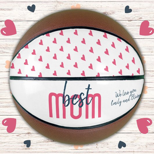 Schattig Roze Hart Beste Moeder Moederdag  Basketbal