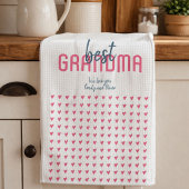 Schattig Roze Hart Beste Oma Moederdag Theedoek