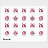 Schattig roze hart lieveheersbeestje Valentijnsdag Ronde Sticker (Vel)