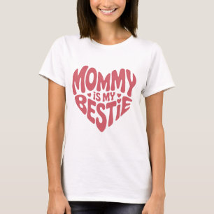 Schattig Roze Hart Mam is mijn beste vriendin T-shirt