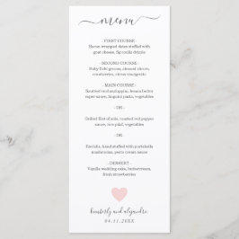 Schattig Roze Hart Trouwen Menu