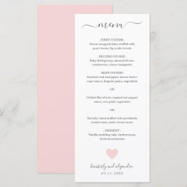 Schattig Roze Hart Trouwen Menu