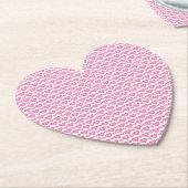schattig roze hartje design coole hartvorm kartonnen onderzetters (Gekanteld)
