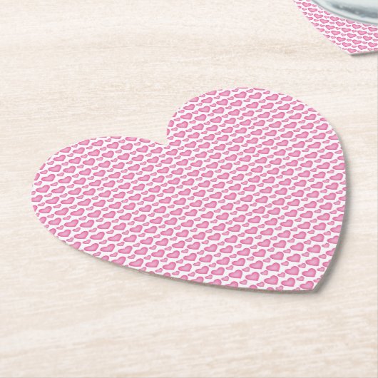 schattig roze hartje design coole hartvorm kartonnen onderzetters (Gekanteld)