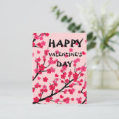 schattig roze hartskelder briefkaart (Staand voorkant)