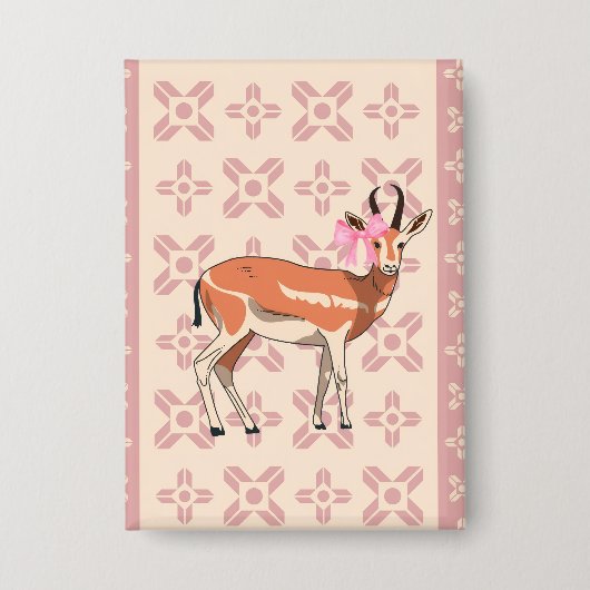 Schattig roze hertenprint Kerstmis  Button (Voorkant)