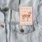 Schattig roze hertenprint Kerstmis  Button (Insitu)