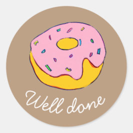 Schattig roze ijsdonut kleurrijk eten ronde sticker
