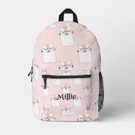 Schattig Roze Kat Design Meisjes School Bedrukte Rugzak