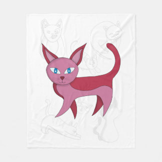 Schattig roze kat en keukendoppen, dekvet Hoesje Fleece Deken