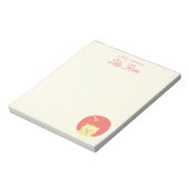 Schattig roze kat gepersonaliseerd geel gestreepte notitieblok (Linkerzijde)