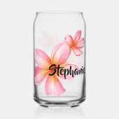 Schattig Roze Kath Golap Bloemontwerp Blikvorm Glas (Achterkant)