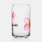 Schattig Roze Kath Golap Bloemontwerp Blikvorm Glas (Links)