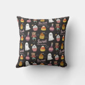 Schattig roze kawaii kat spooky seizoen lieverd kussen (Achterkant)