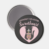 Schattig roze kawaii kat spooky seizoen lieverd magneet (Voorkant / Achterkant)
