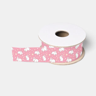 Schattig Roze Kawaii Konijn Doodle Grosgrain Lint