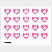 Schattig Roze Kawaii Konijn Hart Sticker (Vel)