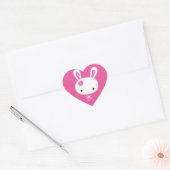 Schattig Roze Kawaii Konijn Hart Sticker (Envelop)