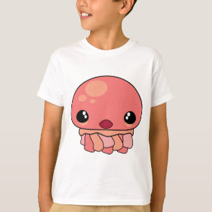 Schattig Roze Kawaii Kwallen Karakter T-shirt