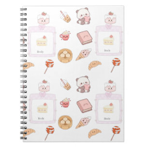 Schattig Roze Kawaii Zoete Traktaties Dessert Ontw Notitieboek