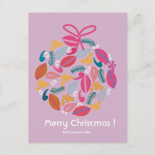 schattig roze kerst aangepast briefkaart