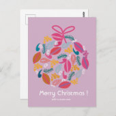 schattig roze kerst aangepast briefkaart (Voorkant / Achterkant)