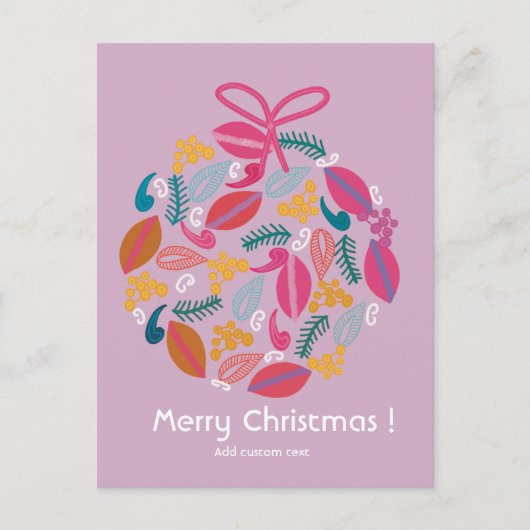 schattig roze kerst aangepast briefkaart (Voorkant)