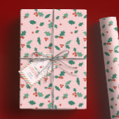 Schattig roze kerst cadeaupapier