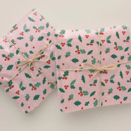 Schattig roze kerst cadeaupapier