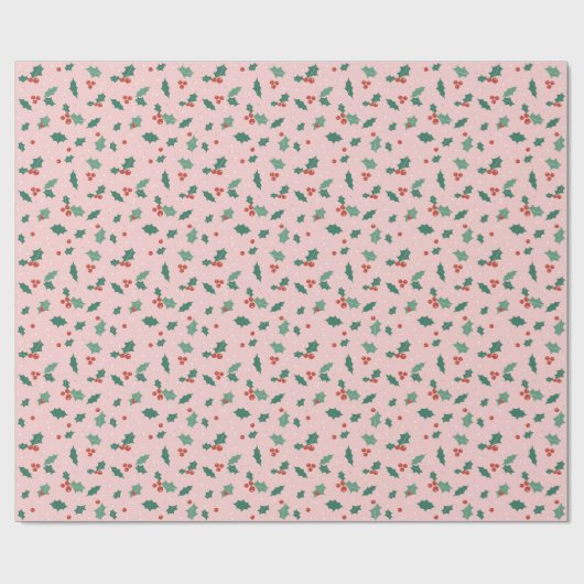 Schattig roze kerst cadeaupapier (Vlak)