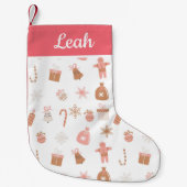 Schattig roze kerst kleine kerstsok (Voorkant)