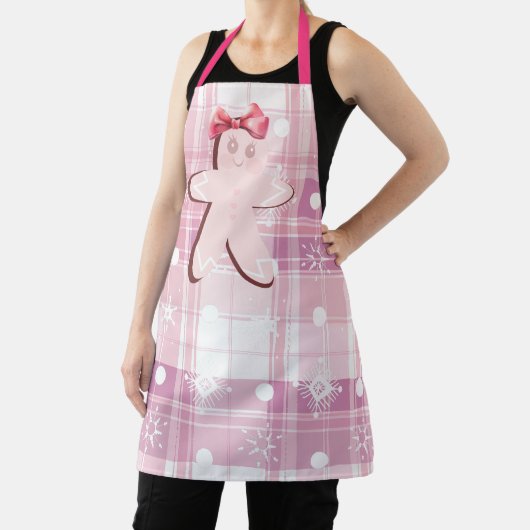 Schattig Roze Kerstman Meisje Kerst Schort (Insitu)