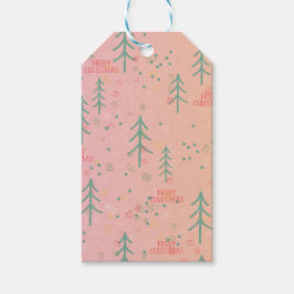 Schattig Roze Kerstmis Cadeaulabel