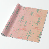 Schattig Roze Kerstmis Cadeaupapier (Uitgerold)