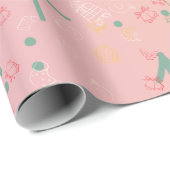 Schattig Roze Kerstmis Cadeaupapier (Rol Hoek)