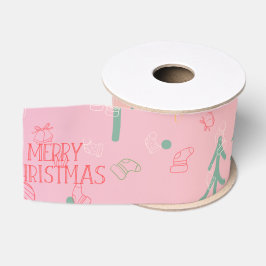Schattig Roze Kerstmis Grosgrain Lint