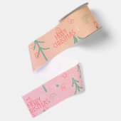 Schattig Roze Kerstmis Grosgrain Lint (Achterkant)